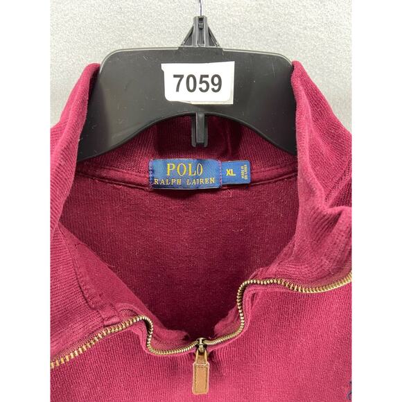 Polo Ralph‎ Lauren Sweater Mens X-Large Red 1/4 Zip Pullover Pony Logo Comfort - Picture 12 of 12